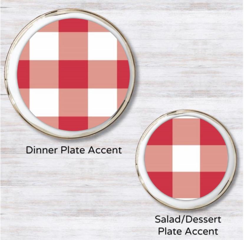 Gingham Red Plate Accent