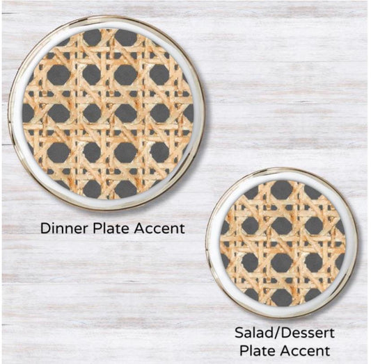 Wicker Gray Plate Accent