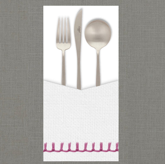 Stitched Pink - Cutlery Pouch