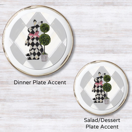 Harlequin Hedge (Bunny) Plate Accent