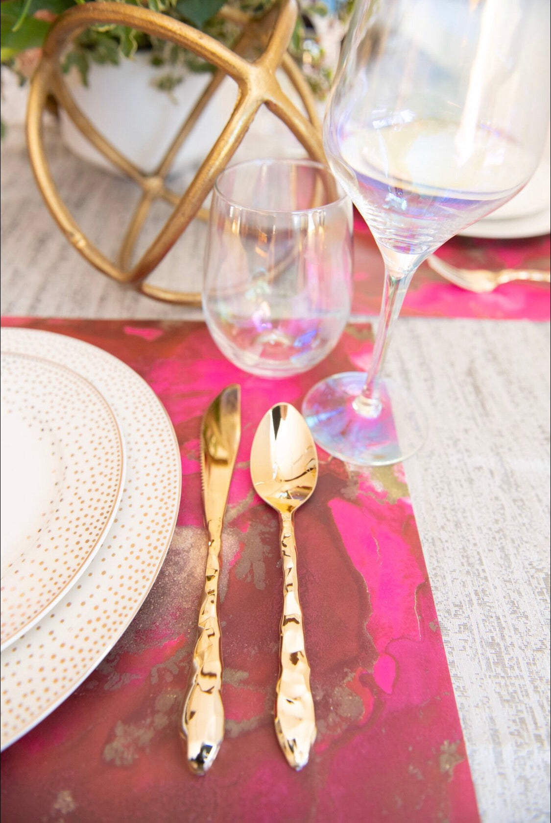 Swirl Pink - Gold - Placemat