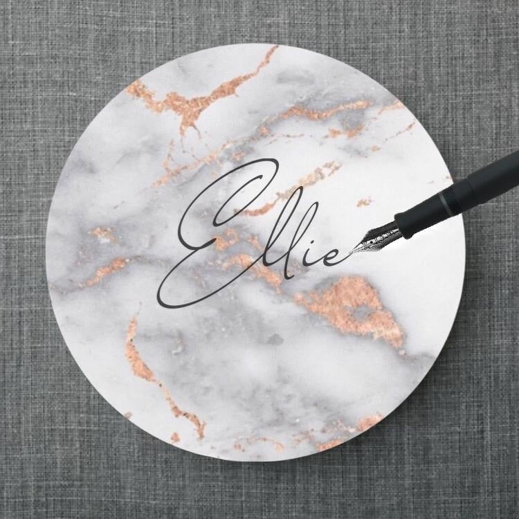 Metallic Rose Gold Marble Plate Accent