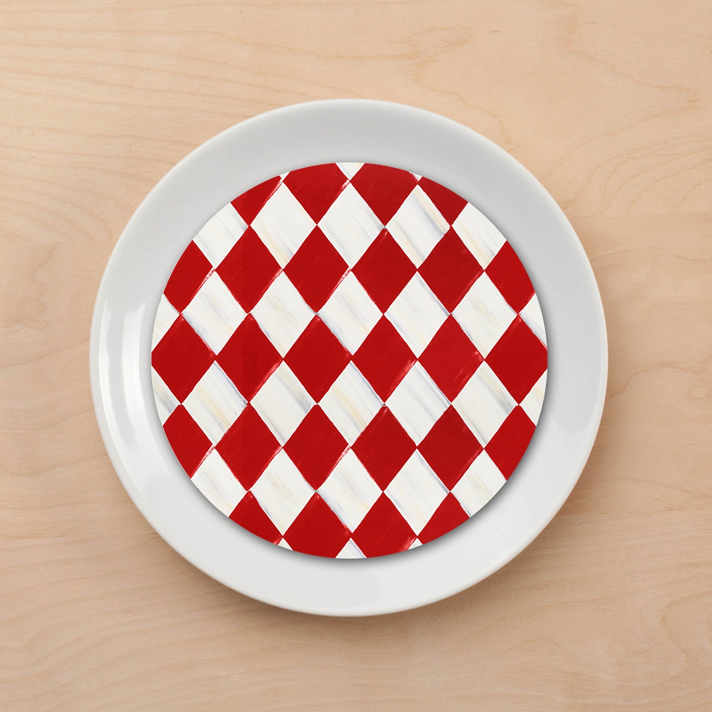 Harlequin Red Plate Accent