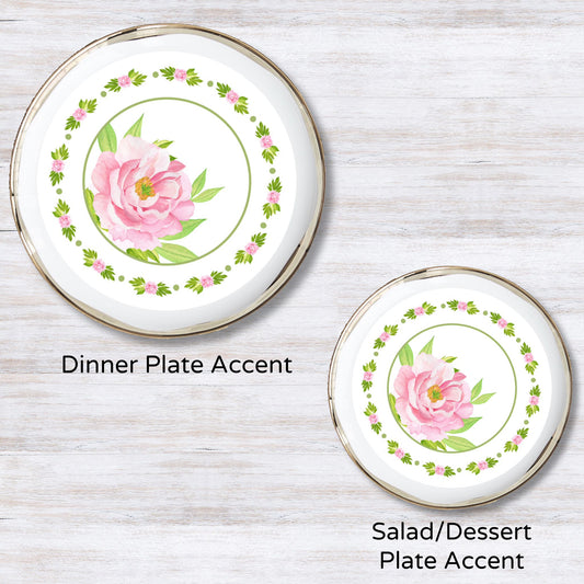 Pink Peony Plate Accent