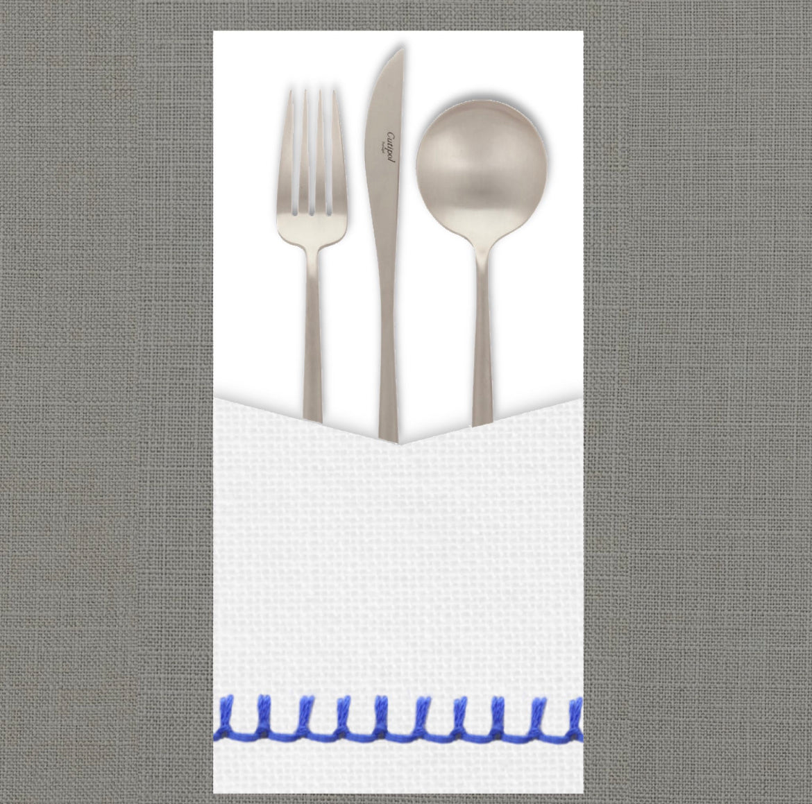 Stitched Royal Blue - Cutlery Pouch