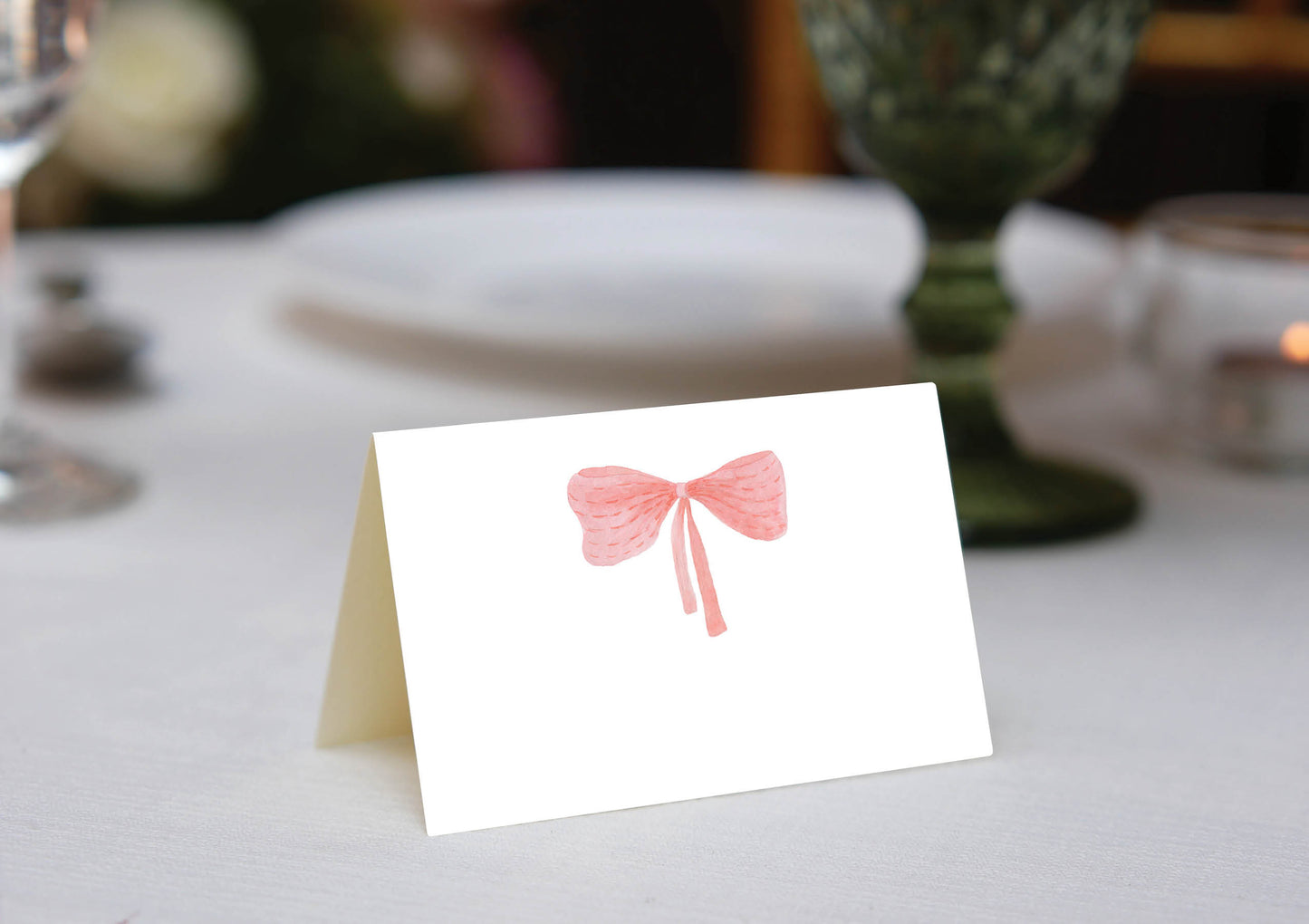 Rosy Ribbon Place Cards