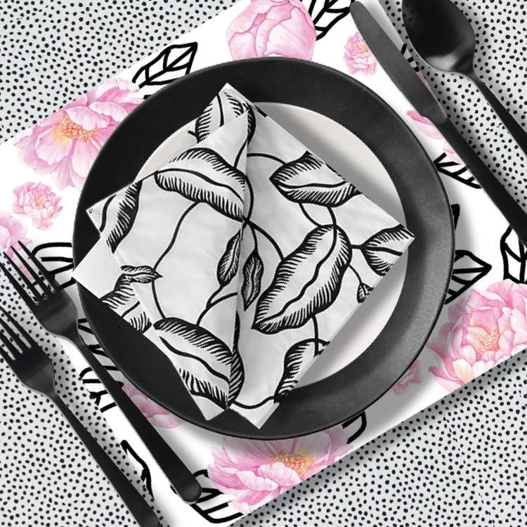 Graphic Peony Charger - (SQUARE)