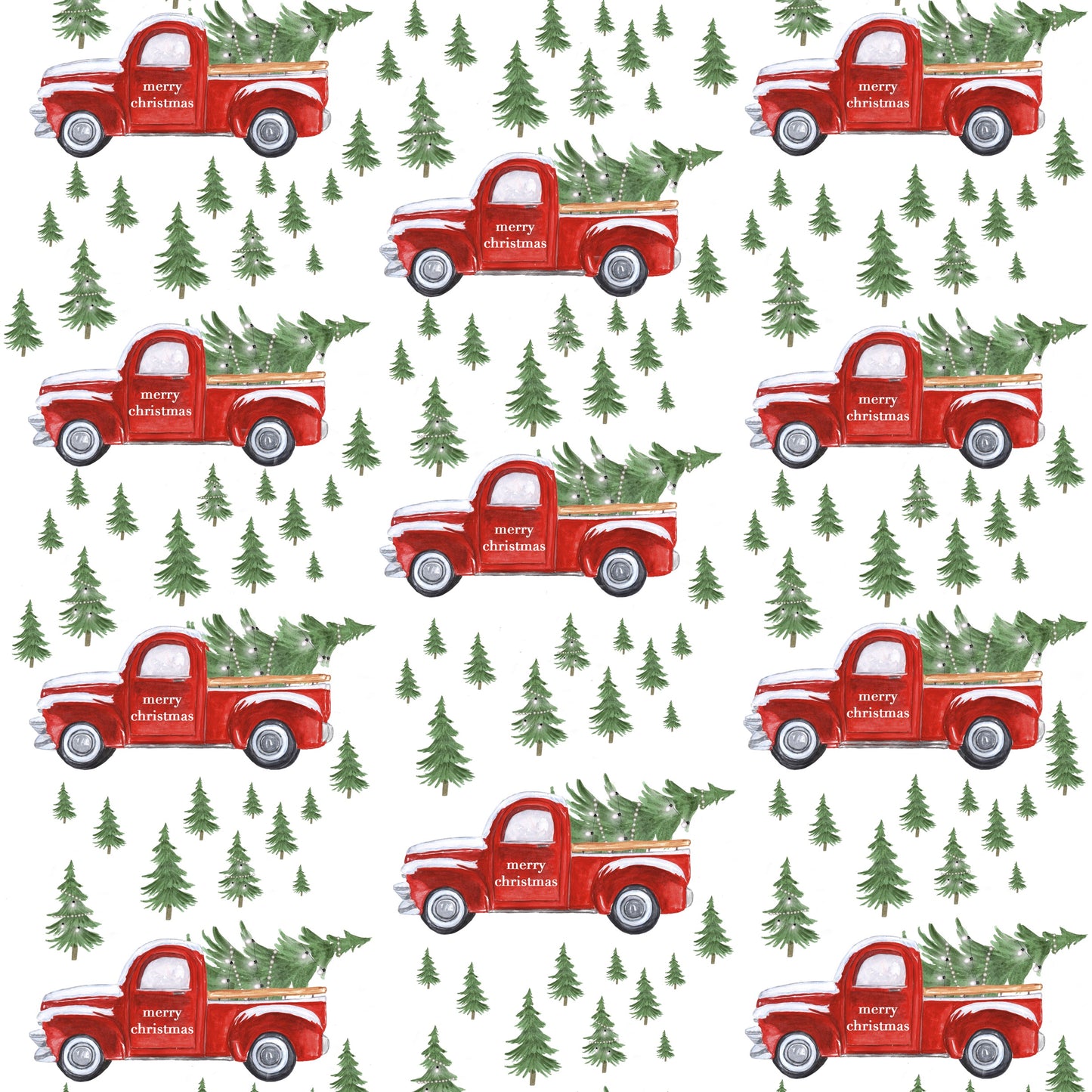 Red Christmas Truck Charger - (SQUARE)
